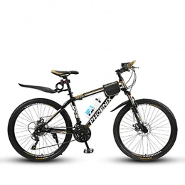 PXQ Mountainbike PXQ Leichter 26-Zoll-Mountainbike 21 / 24 / 27 Geschwindigkeits-Stoßdämpfer für Off-Road-Fahrräder, Doppelscheibenbremsen und 17"High Carbon-Heckrahmen, Gold, A21S