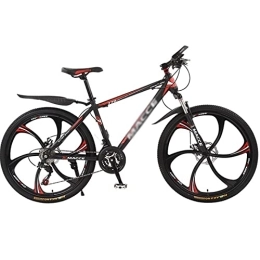 QCLU Mountainbike QCLU Kohlenstoffreichen Stahl Stark 26 Zoll Mountainbike Fully, Geeignet ab 160 cm-180 cm, Scheibenbremsen vorn und hinten, Fully, Jungen-Männer Bike, mit vorderen und hinteren Kotflügel (Color : Red)