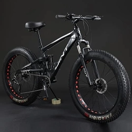 360Home Mountainbike Qian Fat Bike 26 Zoll Mountainbike Fahrrad vollgefedertes Fahrrad mit großem Reifen Fully Schwarz