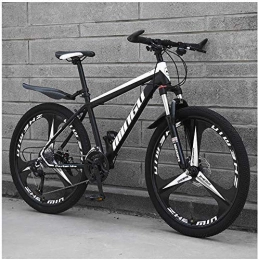 QuGuanGe Fahrräder QuGuanGe Mountainbike fr Herren, 26 Zoll, 21 Gnge, Hartstahl, mit Vorderradaufhngung, verstellbarer Sitz, 21 Gnge, Schwarz