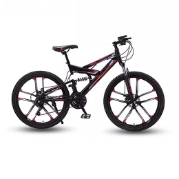 RASHIV Mountainbike RASHIV 26-Zoll-Mountainbike mit Variabler Geschwindigkeit, Double-Shock-Offroad-Mountainbike, Pendlerfahrrad, geeignet für Erwachsene und Jugendliche (Black red 24 Speed)