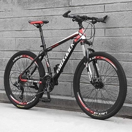 Relaxbx Fahrräder Rennrad 27 Geschwindigkeiten Leichter Carbon Stahlrahmen Scheibenbremse Speichenrad Mountainbikes Fahrräder Rot, 24 Zoll