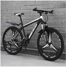 RLF LF Fahrräder RLF LF Bikes Berg Männer 26 Zoll, High-Carbon Stahl Hardtail Mountainbike, Berg Fahrrad Mit Federung Vorne Verstellbarer Sitz, 21 Geschwindigkeit, Black 3 Spoke, A, 24 Inch 21 Speed