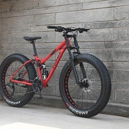 RNNTK Mountainbike RNNTK Mountainbike, Erwachsene Junge Mädchen Fat Tire Berg-Offroad-Fahrzeuge, Doppelscheibenbremse Fahrrad, Stahl Mit Hohem Kohlenstoffgehalt Rahmen, Anti-rutsch Bike Rot -21 Geschwindigkeit -26 Zoll