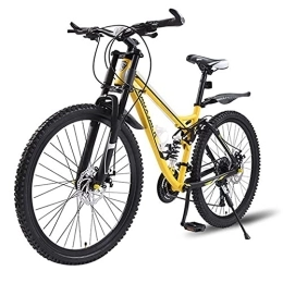 SHANJ Mountainbike SHANJ 26 Zoll vollgefedertes Mountainbike, Erwachsene MTB Fahrrad für Herren- und Damen, Federgabel, Scheibenbremse, 27-33 Optional, City-Pendler Fahrrad, Gelb