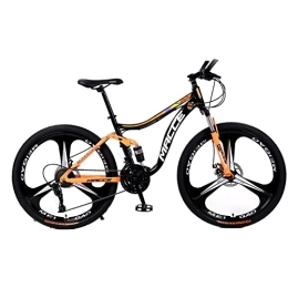 SHANRENSAN Mountainbike SHANRENSAN Mountainbike, 26-Zoll-Mountainbike, 21 / 24 / 27-Gang-Mountainbike, Doppelt StoßDäMpfendes Mountainbike, Weiches Heckrad, Doppelte Scheibenbremse(Orange, 3 Speichen, 21-Gang)