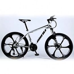 SHUI Mountainbike SHUI 26'' Mountainbikes Für Erwachsene, 21 / 24 / 27 / 30 Geschwindigkeitsoptionen, Hochfester Rahmen Aus Magnesium-Aluminium-Legierung, Abschließbare Und Verstellbare Vorderga White Black-27sp