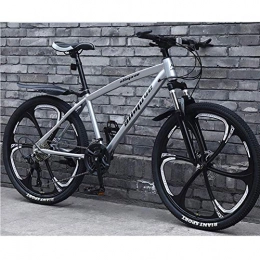  Mountainbike Stilvolles 30-Gang-Mountainbike-Fahrrad, leichtes Carbon-Stahlrahmen-Doppelscheibenbremse-Mountainbike-Rennrad für Junge Männer und Frauen, schwarz, 24 Zoll