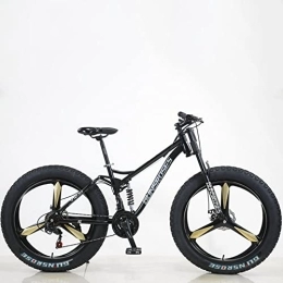 TAURU Fahrräder TAURU 66 cm (26 Zoll) Autobahn-Fahrrad, Schnee-Fahrrad, Mountainbike, Dual-Scheibenbremse, für Herren, Damen, Erwachsene, Fahrradrahmen aus Karbonstahl (24 Gänge, schwarz)