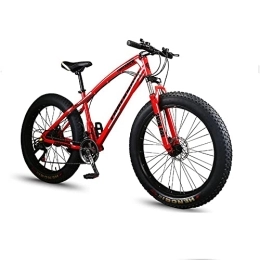 TAURU Mountainbike TAURU Snow Fahrrad für Erwachsene, Mountainbike, 66 cm (26 Zoll), Hartstahlrahmen, 21 Gänge, doppelte Scheibenbremse (rot)