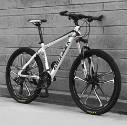 Tbagem-Yjr Mountainbike Tbagem-Yjr Hardtail Mountain Bikes, 26-Zoll-High-Carbon Stahl Doppelscheibenbremsen Fahrrad Erwachsene (Color : White Black, Size : 27 Speed)