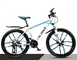 Tbagem-Yjr Fahrräder Tbagem-Yjr Hardtail Mountainbike, High-Carbon Stahl 26-Zoll-Dual-Suspension Mountainbike (Color : White Blue, Size : 21 Speed)