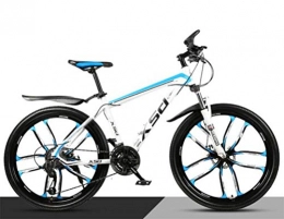Tbagem-Yjr Fahrräder Tbagem-Yjr Herren-Doppel-Suspension Mountain Bikes, 26-Zoll-Pendler Stadt Hardtail Fahrrad for Erwachsene (Color : White Blue, Size : 30 Speed)