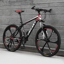 Tbagem-Yjr Fahrräder Tbagem-Yjr Kohlenstoffstahl-Rahmen 26 Zoll Adult Mountainbike, Off-Road-Geschwindigkeit Fahrrad (Color : Black red, Size : 30 Speed)