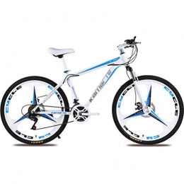 Tbagem-Yjr Fahrräder Tbagem-Yjr Mountain Bike Stahlrahmen 26-Zoll-Doppelaufhebung REIT Dämpfung Mountainbike Fahrrad (Color : White Blue, Size : 24 Speed)