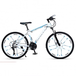 TBNB Mountainbike TBNB 24 / 26 Zoll Erwachsene Mountainbike, 21-30 Gänge Herren Damen Offroad City Rennrad, Doppelscheibenbremsen und Federgabeln, Weiß (Weiß 26 Zoll / 24 Gänge)