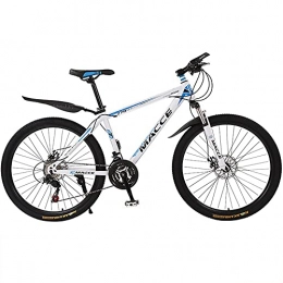 TBNB Mountainbike TBNB 24 / 26 Zoll Mountainbikes, 21-27 Gang Federgabel MTB, Stahlrahmen Rennrad mit Doppelscheibenbremse für Damen und Herren (Weiß 24 Zoll / 24 Gänge)