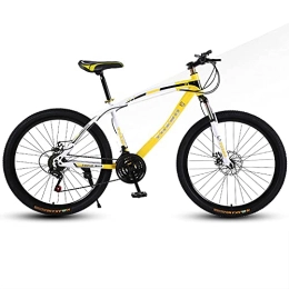 TBNB Mountainbike TBNB Mountainbike für Erwachsene, Rennrad für Männer / Frauen, 21-30 Gänge optional, Kohlenstoffstahlrahmen, Vollfedergabel, Scheibenbremse, 24 / 26 Zoll (Gelb 26 Zoll / 30 Gänge)