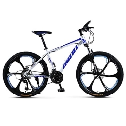 TOPYL Fahrräder TOPYL Mountainbike, 24 / 26 Zolldouble Scheibenbremse Hart-Schwanz City Bike, Mountainbike Mit Verdickt Carbon Stahlrahmen, 6 Cutters Rad Weiß / blau 24", 30 Gang