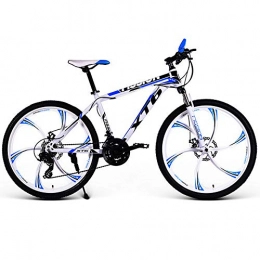 VANYA Mountainbike VANYA Suspension Mountain Bike 24 / 26 Zoll 21 Geschwindigkeiten Off-Road-Fahrrad-Variable Speed ​​Scheibenbremse Pendler Radfahren, Whiteblue, 26inches