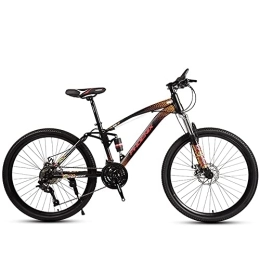 JAMCHE Mountainbike Vollgefedertes Mountainbike, 26-Zoll-Rad, 21 / 24 / 27 / 30-Gang-Getriebesystem mit Rahmen aus Kohlenstoffstahl, Scheibenbremse vorne und hinten, doppelt gefedertes Unisex-Mountainbike für Erwachsene