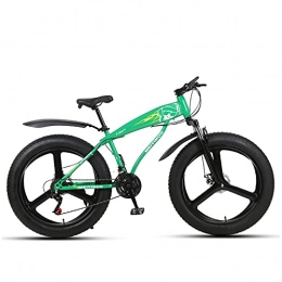 WLWLEO Mountainbike WLWLEO Herren Mountainbike 26 Zoll 4.0 Fat Tire Beach Snowbike Harter Heckrahmen aus Kohlenstoffstahl, Outdoor-Fahren Offroad-Fahrrad mit bequemem Sitz, Grün, 24 Speed