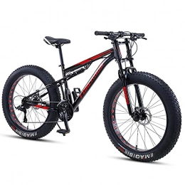 WOGQX Mountainbike WOGQX 26-Zoll-27-Gang-All-Terrain-Mountainbike Mit Fettreifen, Rahmen Aus Kohlenstoffstahl, Mechanische Doppelscheibenbremsen, Vollgefedertes MTB Mit Höhenverstellbarem Sitz