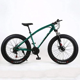 WQY Fahrräder WQY 4.0 Fatbike 26 Zoll Mountainbike 7 Variable Geschwindigkeit Snowbike Stoßdämpfendes Strandrad Mountainbike Mit Großem Reifen, Grün, 26in