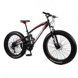 WQY Fahrräder WQY 4, 0 Fettes Fahrrad Mountainbike 7 / 21 Geschwindigkeit Doppelscheibenbremse Strandfahrrad Schneefahrrad Leichtes Kohlenstoffstahl 26 Zoll Mountainbike, Schwarz, 7 Speed