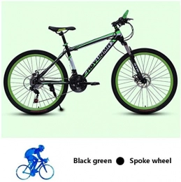 WSJYP Fahrräder WSJYP Adult Hardtail Mountainbike, 26 Zoll Doppelscheibenbremse Urban Track Bike mit Hohem Kohlenstoffstahlrahmen, 21 / 24 / 27 Speed ​​Bicycle Men and Women, 24 Speed-Green