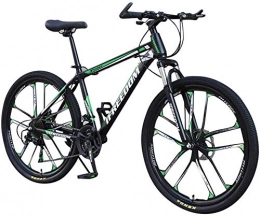 WSJYP Mountainbike WSJYP Mountainbikes, 26-Zoll-Mountainbike aus Kohlenstoffstahl, 21-Gang-Fahrrad mit Vollfederung MTB, 21-Gang-Gänge Doppelscheibenbremsen Mountainbike, Green