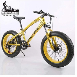 Wttfc Mountainbike Wttfc Hardtail MTB 20 Zoll für Damen, Fette Reifen Mädchen Fahrräder Mountainbike mit Gabelfederung & Scheibenbremsen, Rahmen aus Kohlenstoffstahl, Green 3, 7 Speed