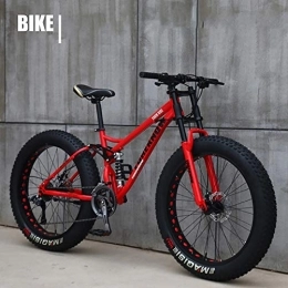 XIAOFEI Mountainbike XIAOFEI Fahrrad 26 Zoll MTB Top, Fat Wheel Motorrad / Fat Bike / Fat Tire Mountainbike Beach Cruiser Snow Bike Big Reifen Fahrrad 21 Speed Fat Bikes für Erwachsene, Rot, 26IN