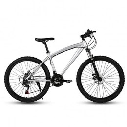 XYZLEO Mountainbike XYZLEO Mountainbike 24 Geschwindigkeit Mountainbikes 24 Zoll Mode Kohlenstoffreicher Stahl DäMpfung Vollgefederte Mountainbikes Stabile Leistung Doppelscheibenbremse MTB Geeignet, Silber