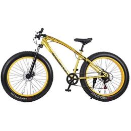 YANGSANJIN Mountainbike Yangsanjin Mountainbikes, 66 cm (26 Zoll) hoher Kohlenstoffstahl, 24 Gänge, doppelte Scheibenbremsen, 10, 2 cm breite Reifen, Schneefahrräder für Damen und Herren, Tyrann-Gold