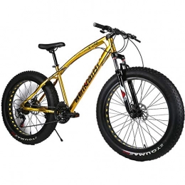 YOUSR Fahrräder YOUSR Mountainbikes vorne und hinten Scheibenbremse Herrenfahrrad Aluminiumlegierung Rahmen Unisex Gold 26 inch 7 Speed