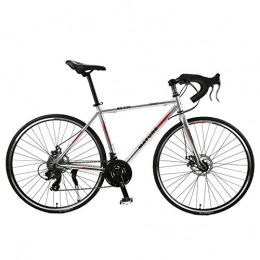 cuzona Rennräder cuzona Rennrad 700C Aluminiumlegierung Erwachsenen Rennrad Geschwindigkeit Doppelscheibenbremse Rennen 21 / 27 / 30 Geschwindigkeit gebogen Rennrad-T_Silver_21speed