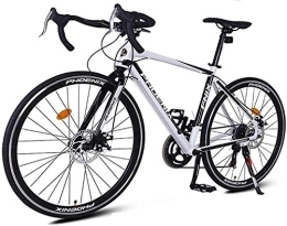 GJZM Rennräder GJZM Mountainbikes 14-Gang Rennrad Aluminiumrahmen City Pendlerfahrrad Mechanische Scheibenbremsen Ausdauer Rennrad 700 * 23C Räder Weiß-Weiß