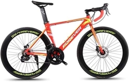 GJZM Rennräder GJZM Mountainbikes 14-Gang Rennrad Aluminiumrahmen Rennrad Männer Frauen Rennrad mit mechanischen Scheibenbremsen City Pendler Fahrrad City Utility Bike Orange-Orange