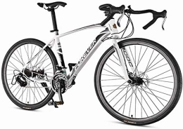 GJZM Rennräder GJZM Mountainbikes Herren Rennrad 21-Gang- Rennrad mit Vollcarbon-Stahlrahmen und Vollstahl- Rennrad mit Doppelscheibenbremse 700 * 28C Räder Weiß-Weiß