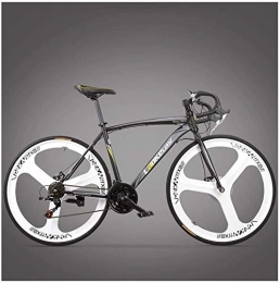 H-ei Fahrräder H-ei Rennrad, Erwachsene hochgekohlt Stahlrahmen Ultra-Light Fahrrad, Carbon-Faser-Gabel Endurance-Straßen-Fahrrad, Stadtdienst Bike (Color : 3 Spoke Black, Size : 21 Speed)