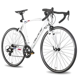 Hiland Rennräder Hiland Rennrad 700c mit Shimano 14 Gänge Schaltung 55 cm Aluminiumrahmen Racing Bike Cityrad Pendlerfahrrad für Damen und Herren Weiß