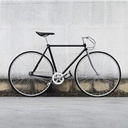  Fahrräder Retro Stahl Radfahren Mountainbike-Rahmen Sliver 700C Fixed Gear Bike Track Single Speed ?Bike 52cm Fahrrad-Vintage-Rahmen (Black, 52cm(175cm-180cm))