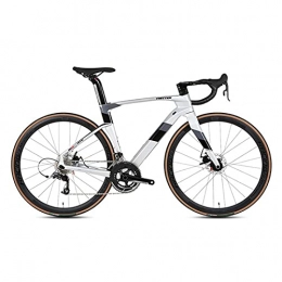 WANYE Fahrräder WANYE Carbon Rennrad, Carbon 700C Rennrad Mit 22 Gang Gruppe Ultraleichter Carbon Laufradsatz Sattelstütze Gabel Fahrrad Silver-54cm