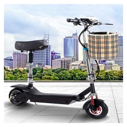 LJP Electric Scooter Electric E Scooter Portable Folding 8 Inch Tires 10AH Li-Ion Battery E-kick Scooters 30km / h Speed Max Suitable for Adult (Color : Black)