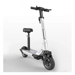 LJP Scooter LJP Electric Kick Scooter Electric Scooters With Seat Portable Foldable 35 Km / h Max Speed 400W Motor 30 Km Range 48V 6AH Battery (Color : White)