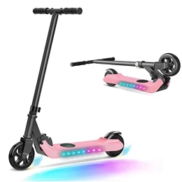 MJK Electric Scooter MJK 7" Wheels Foldable Electric Scooter E Scooter Kids Kick Electric Scooter with LED Light, 200W, up to 6KM / h for Kids (Pink)