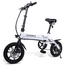 XINTONGSPP Electric Scooter XINTONGSPP 14 Inch Electric Folding Bicycle, Daily Office Auxiliary Electric Bicycle Electric Scooter 250W Motor, White