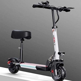 ZXL Electric Scooter ZXL Electric Scooter, Foldable Double Disc Brake 11 inch Vacuum Tires Off-Road Maximum 120 Km Running Distance for Adults-White_40Km, White, 40Km