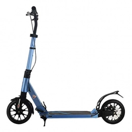 ERLAN Scooter ERLAN Adult Kick Scooter 2 Big PU Wheels 200 Mm, Urban Commuter Scooter Foldable for Big Teens / Children, Hight-Adjustable (Blue)